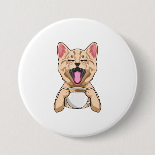 コーヒー入りの猫 缶バッジ