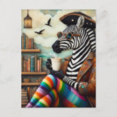 コーヒー入りの美しいゼブラ海賊 ポストカード (正面)