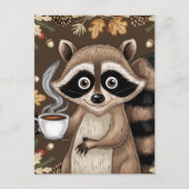 コーヒー入りアライグマ ポストカード (正面)
