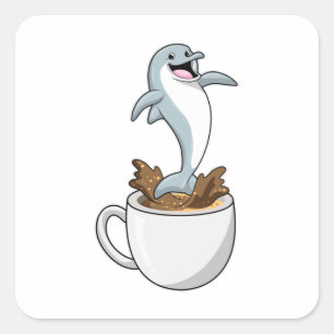 コーヒー入りイルカ スクエアシール