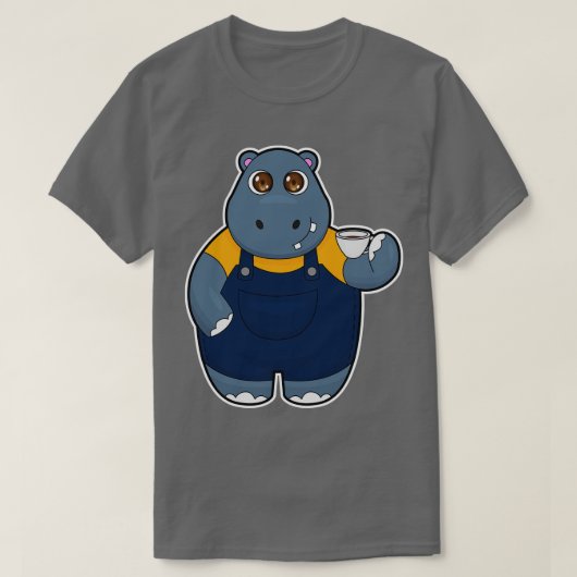 コーヒー入りカバ1 Tシャツ (デザイン正面)