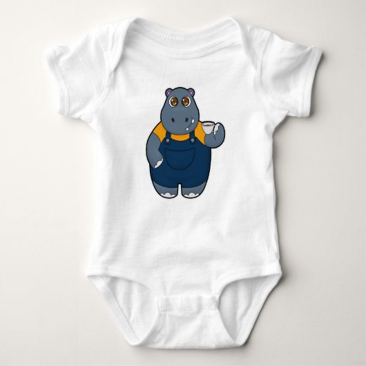 コーヒー入りカバ ベビーボディスーツ (正面)