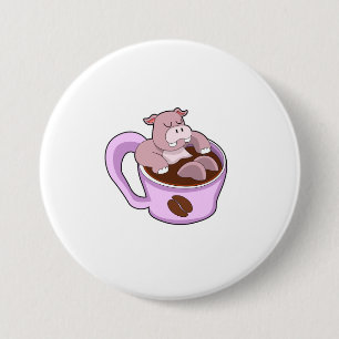 コーヒー入りカバ 缶バッジ