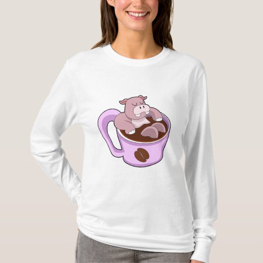 コーヒー入りカバ Tシャツ (正面)