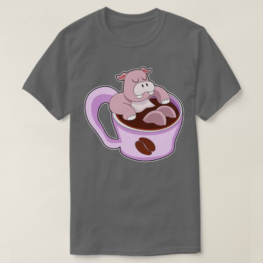 コーヒー入りカバ Tシャツ (デザイン正面)