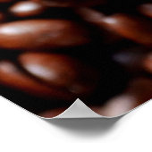 コーヒー入りコーヒーカップ、コーヒー豆 ポスター (角)