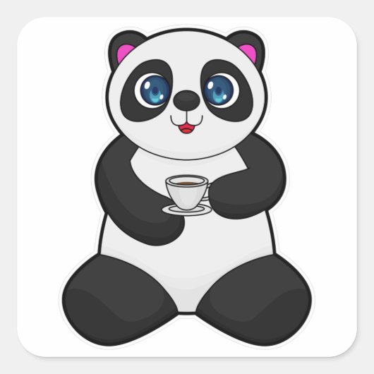 コーヒー入りパンダ スクエアシール (正面)