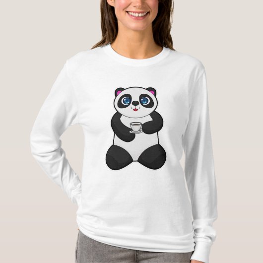 コーヒー入りパンダ Tシャツ (正面)