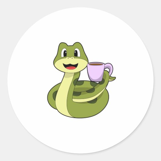 コーヒー入りヘビ ラウンドシール (正面)