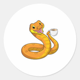 コーヒー入りヘビ ラウンドシール
