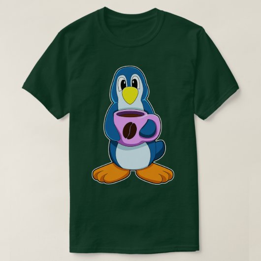 コーヒー入りペンギン1 Tシャツ (デザイン正面)