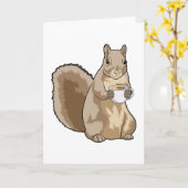 コーヒー入りリス カード (黄色い花)