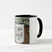 コーヒー入り文字カップ信じカップ マグカップ (正面右)