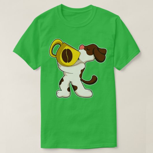 コーヒー入り犬2 Tシャツ (デザイン正面)