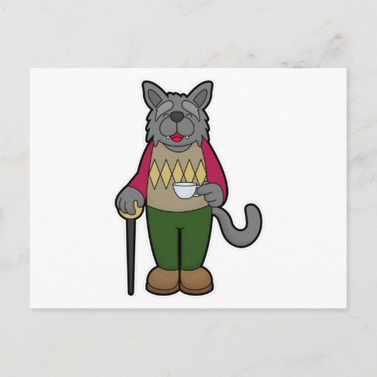 コーヒー入り犬 ポストカード (正面)