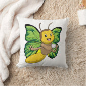 コーヒー入り蝶 クッション (ブランケット)