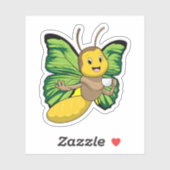 コーヒー入り蝶 シール (シート)