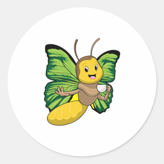 コーヒー入り蝶 ラウンドシール (正面)