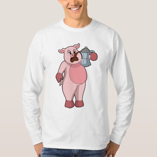 コーヒー入り豚ポット Tシャツ (正面)
