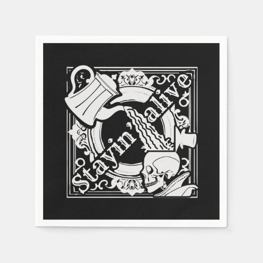 コーヒー入れろ！ホワイト スタンダードカクテルナプキン (正面)