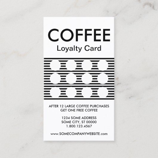 コーヒー分子ストライプスタンプ・カード ロイヤリティカード (正面)