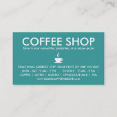 コーヒー分子(色のカスタマイズ可能) ロイヤリティカード (裏面)