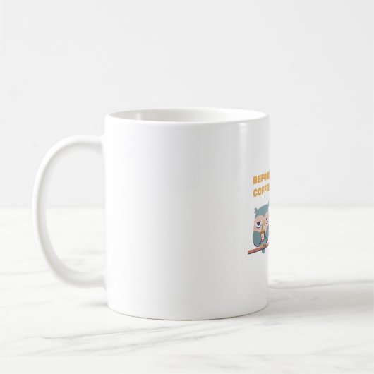 コーヒー前とコーヒー後の可愛いフクロウ コーヒーマグカップ (左)