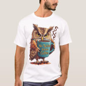コーヒー前のおしゃべりはご法度 – 笑顔のアオウサギ コーヒー愛好家 Tシャツ (正面)
