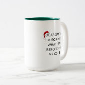 コーヒー前のサンタ言ってごめんなさい ツートーンマグカップ (正面右)