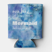 コーヒー前の人魚 |シーおもしろいハグの定義 缶クーラー (正面)