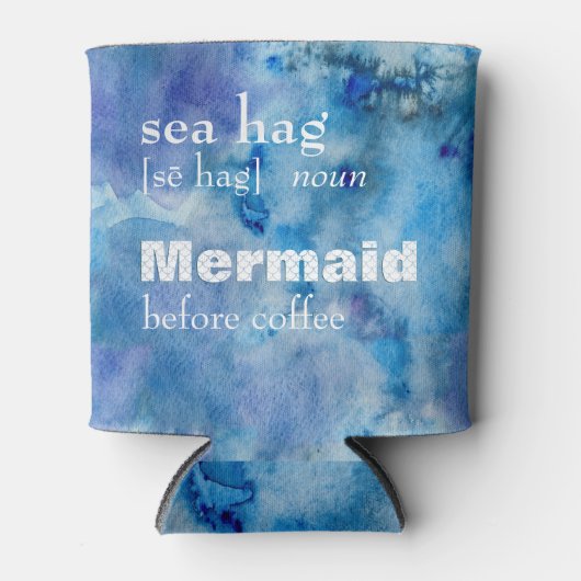 コーヒー前の人魚 |シーおもしろいハグの定義 缶クーラー (正面)