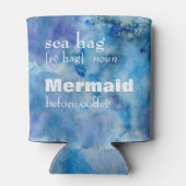 コーヒー前の人魚 |シーおもしろいハグの定義 缶クーラー (裏面)