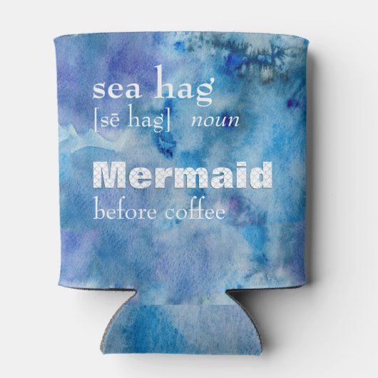 コーヒー前の人魚 |シーおもしろいハグの定義 缶クーラー (裏面)