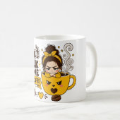 コーヒー前の会話禁止 不機嫌な女の子 コーヒーマグカップ (正面右)