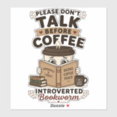 コーヒー前の会話禁止！面白い本虫ノートパソコン シール (シート)