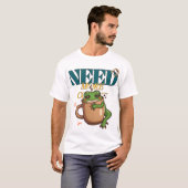コーヒー前の俺に話しかけるな イラつくカエル Tシャツ (正面フル)