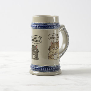 コーヒー前の喋り禁止!面白い猫マグカップ グランピーキャット ビールジョッキ