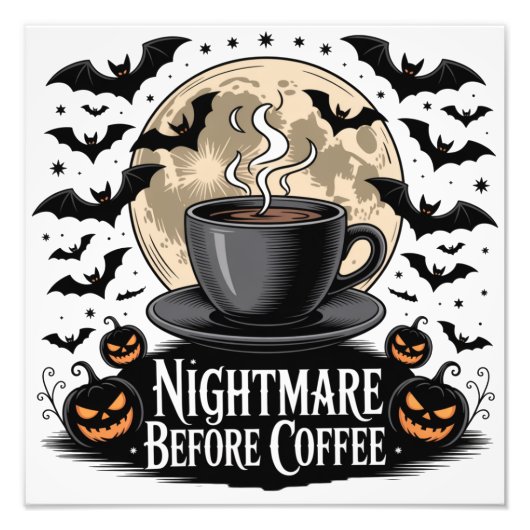 コーヒー前の悪夢 ハロウィン フォトプリント            (正面)
