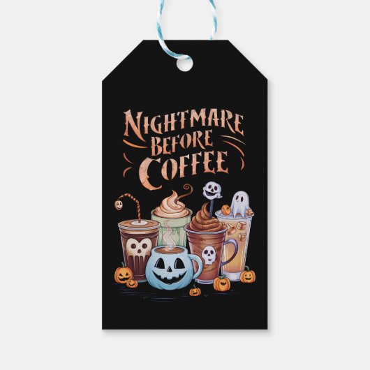 コーヒー前の悪夢 パンプキンスパイス ハロウィン ギフトタグ (裏面)