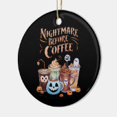 コーヒー前の悪夢 パンプキンスパイス ハロウィン セラミックオーナメント (左)
