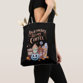 コーヒー前の悪夢 パンプキンスパイス ハロウィン トートバッグ (クローズアップ)