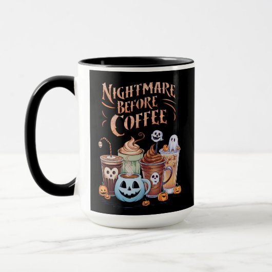 コーヒー前の悪夢 パンプキンスパイス ハロウィン マグカップ (左)