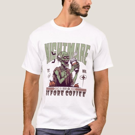 コーヒー前の悪夢 Tシャツ (正面)