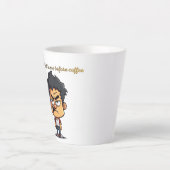 コーヒー前の沈黙を - おもしろコーヒーマグカップ カフェラテマグ (正面)