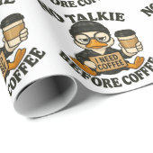 コーヒー前の沈黙 アヒルの面白グッズ コーヒー好きに ラッピングペーパー (ロールコーナー)