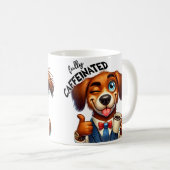 コーヒー前の犬 vs. 完全にカフェインを摂取した犬 コーヒーマグカップ (正面右)