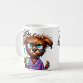 コーヒー前の犬 vs. 完全にカフェインを摂取した犬 コーヒーマグカップ (正面左)
