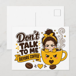 コーヒー前の私に話しかけないで グランピーガール ポストカード