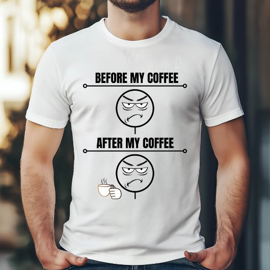 コーヒー前ムード – 朝おもしろいデザイン Tシャツ