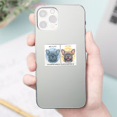 コーヒー前後の面白フレンチブルドッグデザイン シール (スマートフォン)